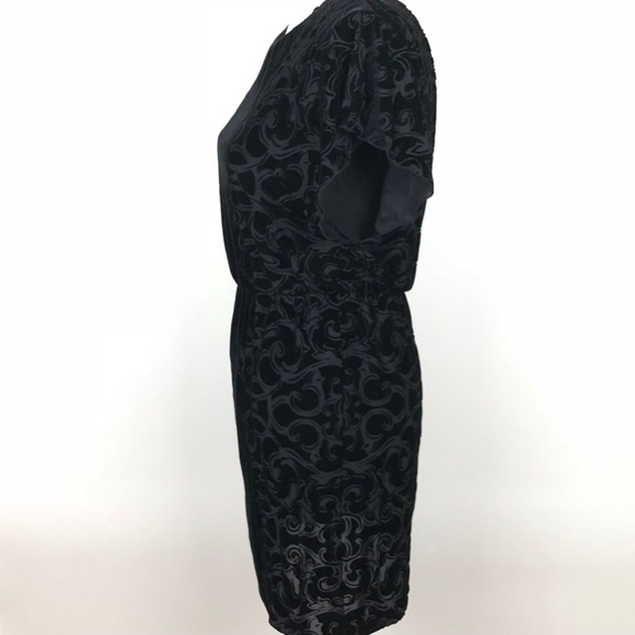 **SOLD** WHBM Black Velvet Patterned Sheath Dress - Picture 4 of 6